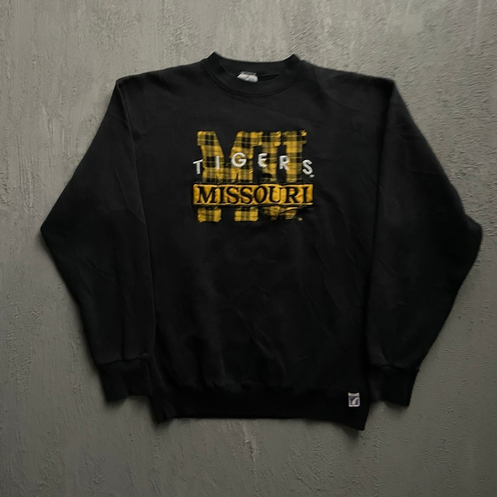 Vintage Missouri Tigers Sweatshirt Mens Large Black 90s Logo 7
